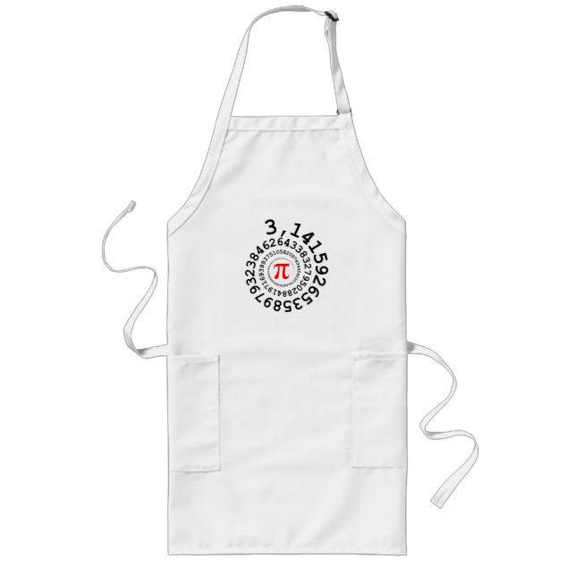 Original spiral of digits Pi number 3,14... Long Apron (Front)