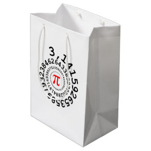 Original spiral of digits Pi number 3,14... Medium Gift Bag