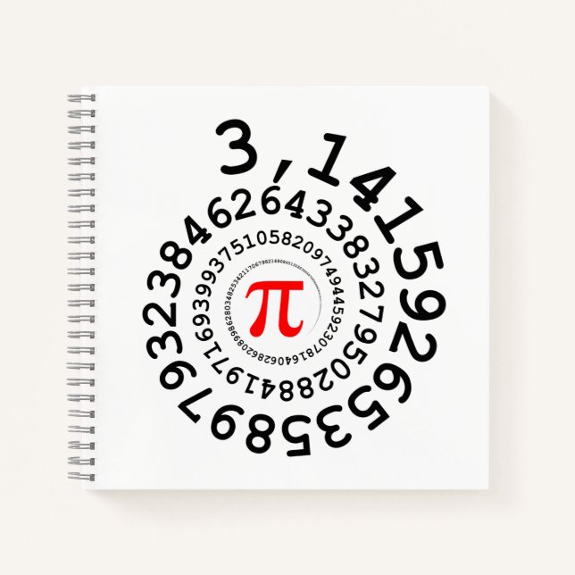 Original spiral of digits Pi number 3,14... Notebook (Front)