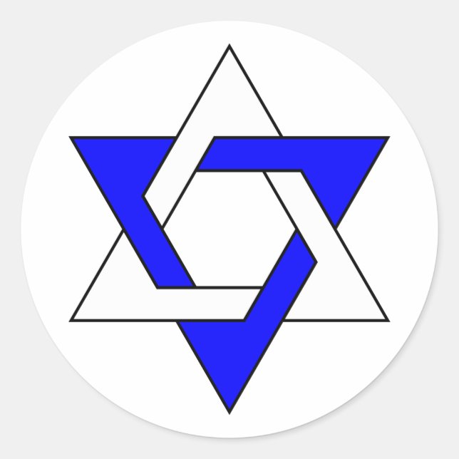 Original Star of David symbol Two colours T-Shirt Classic Round Sticker (Front)