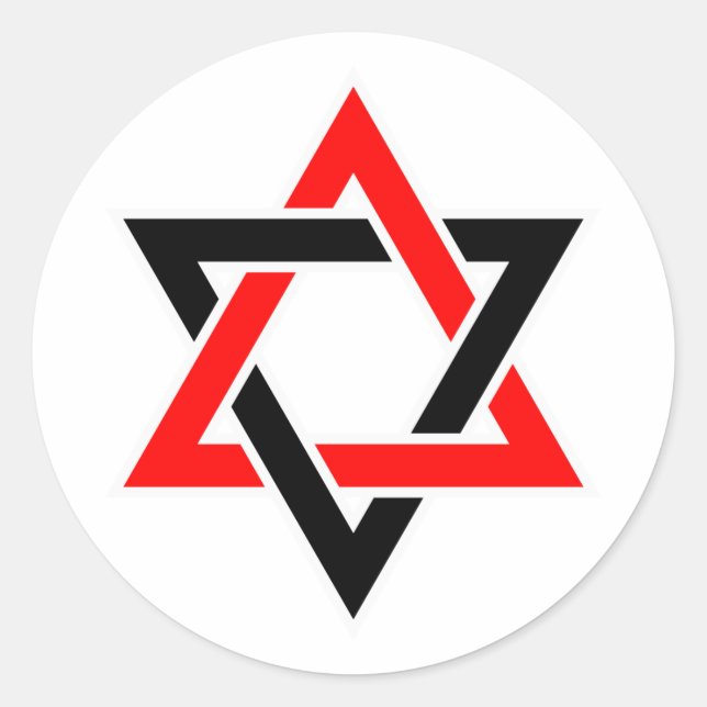 Original Star of David symbol Two colours T-Shirt  Classic Round Sticker (Front)