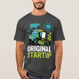 Original Startup Farm Humor Tech Combine Harvester T-Shirt