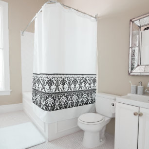 Original Style Black isolated cross-stitch pattern Shower Curtain