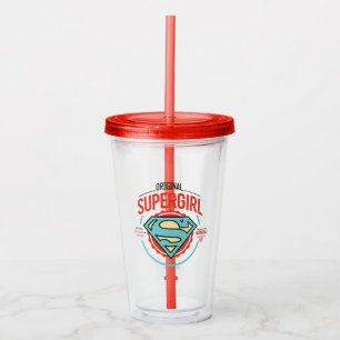 Original Supergirl Vintage Logo Badge Acrylic Tumbler