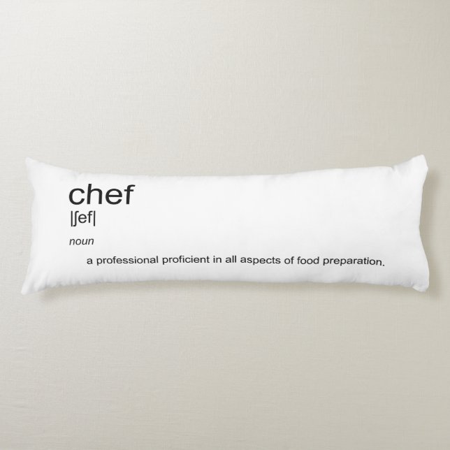 Original text design CHEF definition dictionary Body Cushion (Front)