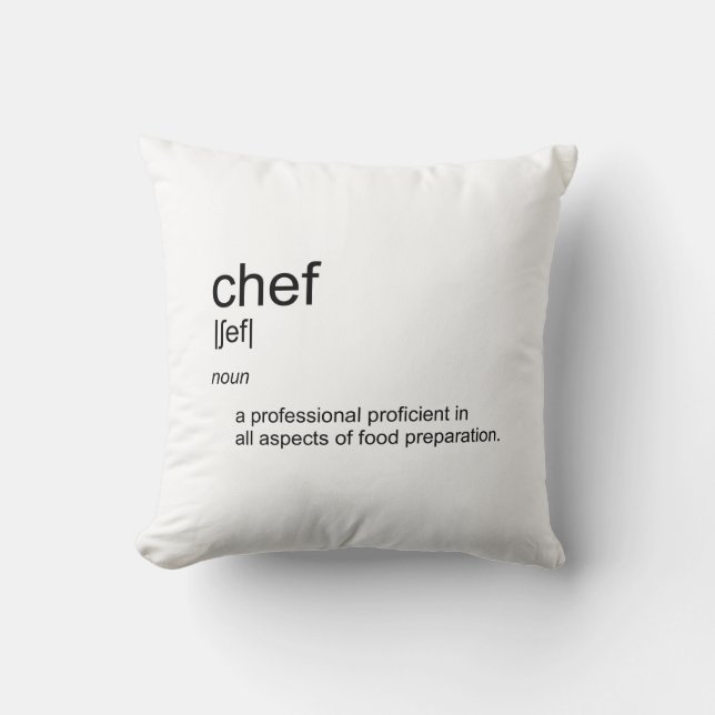 Original text design CHEF definition dictionary Cushion (Front)