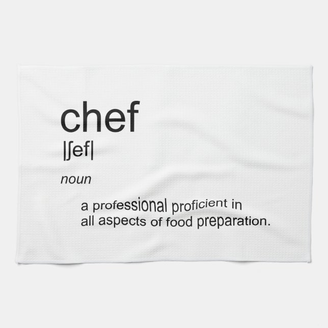 Original text design CHEF definition dictionary Tea Towel (Horizontal)