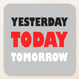 Original text design positive words phrase square paper coaster