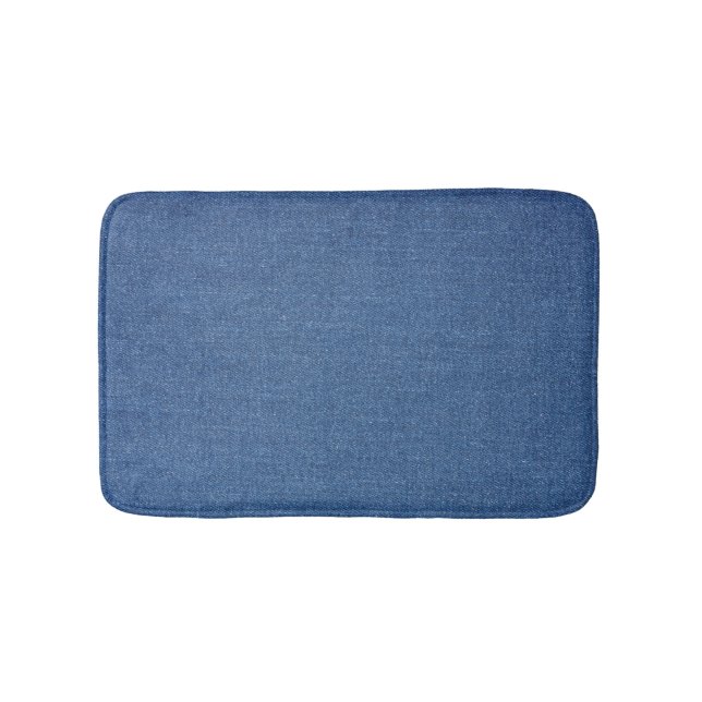 Original textile fabric blue fashion jean denim bath mat (Front)