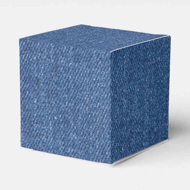 Original textile fabric blue fashion jean denim favour box (Back Side)