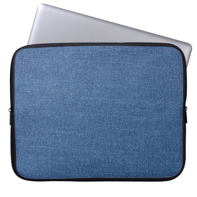 Original textile fabric blue fashion jean denim laptop sleeve (Front)