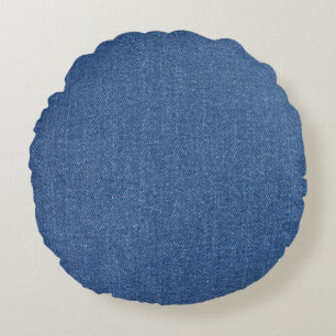 Original textile fabric blue fashion jean denim round cushion