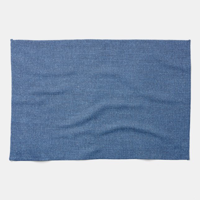 Original textile fabric blue fashion jean denim tea towel (Horizontal)