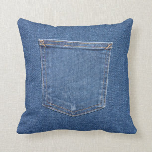 Original textile fabric blue fashion jeans pocket cushion