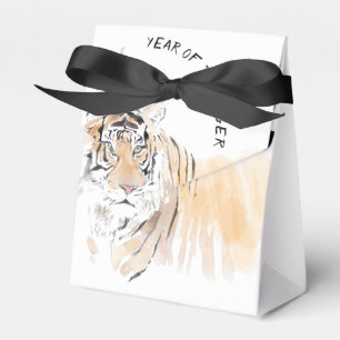 Original Tiger Watercolors Chinese Ideogram Tent F Favour Box
