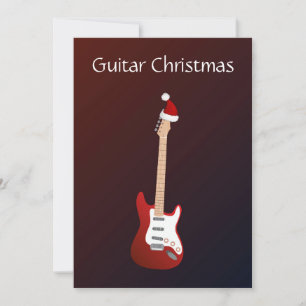 Original Trendy Merry Christmas Electric Guitar Holiday Card