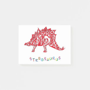 Original Tribal Style Design Stegosaurus with Neme Post-it Notes