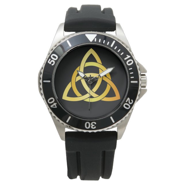 Original Triquetra circle celtic knot Ireland gold Watch (Front)