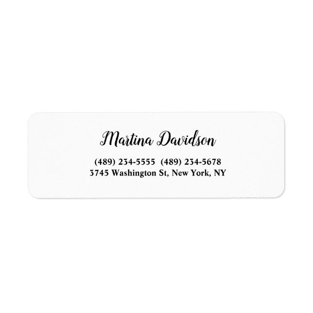 Original Unique Creative Calligraphy Return Address Label (Front)