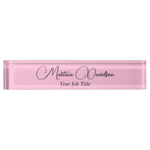 Original Unique Pink Creative Handwriting Nameplate