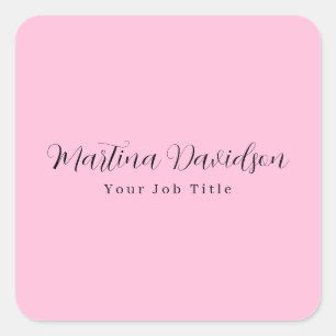 Original Unique Pink Creative Handwriting Square Sticker