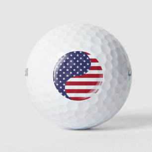Original USA patriotic Ying Yang Symbol Golf Balls