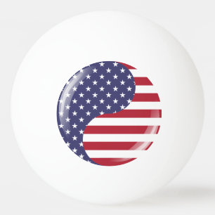 Original USA patriotic Ying Yang Symbol Ping Pong Ball