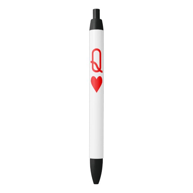 Original  Valentine's Day Queen of hearts symbol Black Ink Pen (Front Vertical)