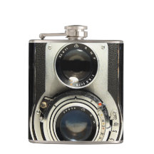 Original vintage camera hip flask
