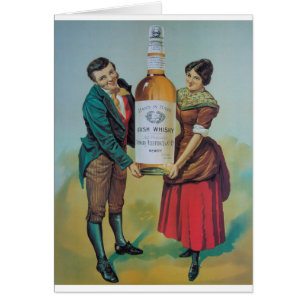 Original vintage Irish whisky poster, hand in hand