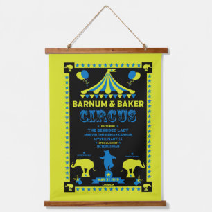 Original Vintages Inspired Circus Art Hanging Tapestry