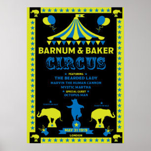 Original Vintages Inspired Circus Art Poster