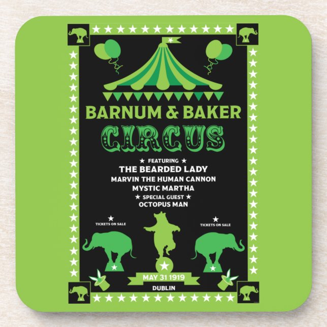 Original Vintages Inspired Circus   Coaster (Front)