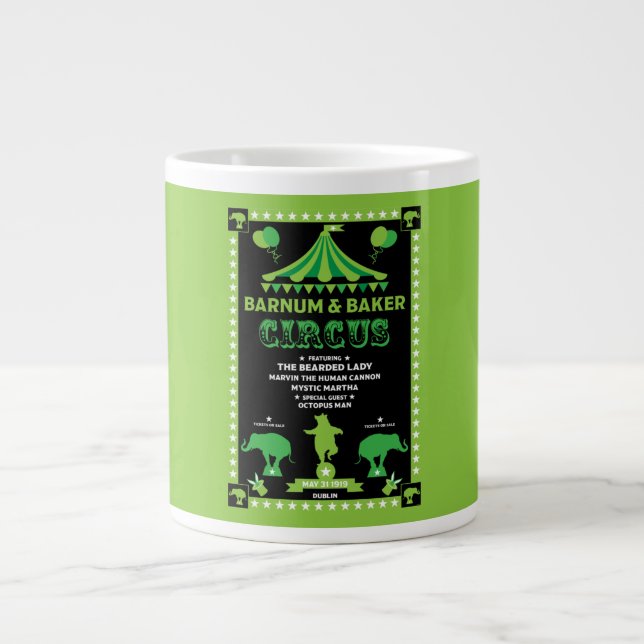Original Vintages Inspired Circus   Large Coffee Mug (Front)