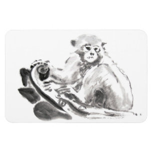 Original Wash Painting Monkey Year Zodiac Magnet