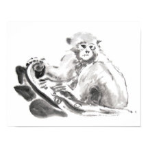 Original Wash Painting Monkey Year Zodiac Poster