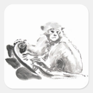 Original Wash Painting Monkey Year Zodiac Sticker