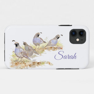 Original Watercolor California Quail Bird iPhone 11 Case