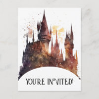 Original Watercolor Castle Birthday