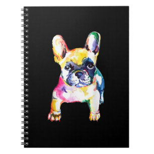 Original Watercolor Hand French Bulldog Gift Notebook