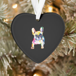 Original Watercolor Hand French Bulldog Gift Ornament