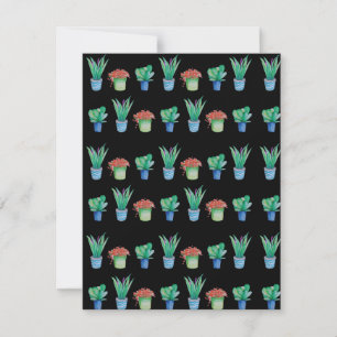 Original watercolor plant design pattern Flat Card