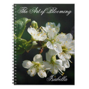 Original White Plum Blossom Art Spiral Notebook