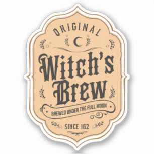 Original Witch's Brew Label Sticker