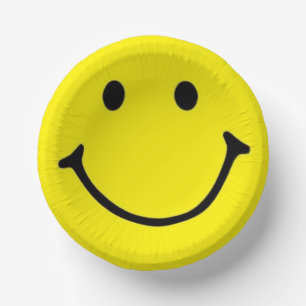 Original Yellow Smile Face  Paper Plate
