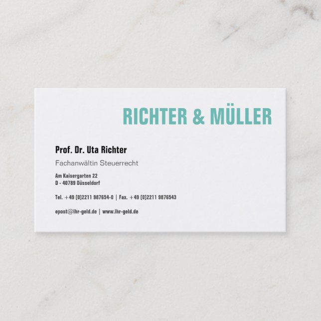 Originelle Visitenkarte Business Card (Front)