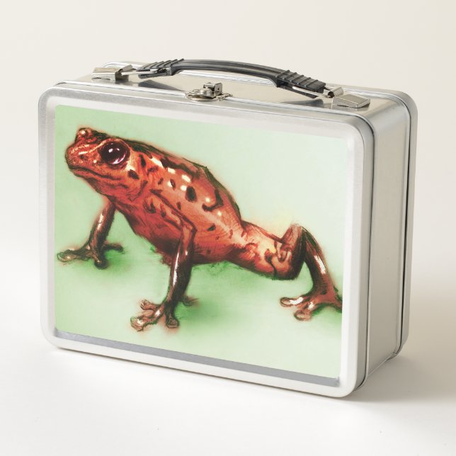 Orignal vintage art metal lunch box - Frog (Front)