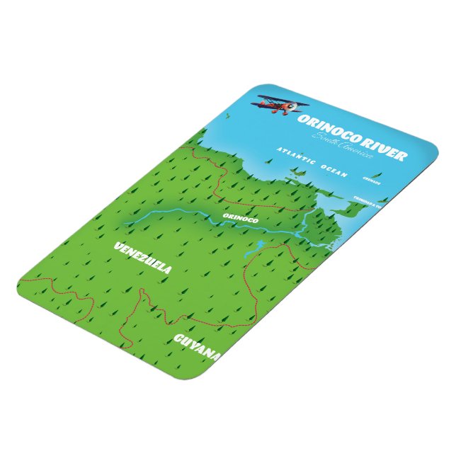 Orinoco River South American Map Magnet (Left Side)