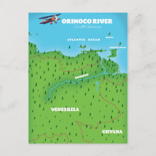 Orinoco River South American Map Postcard