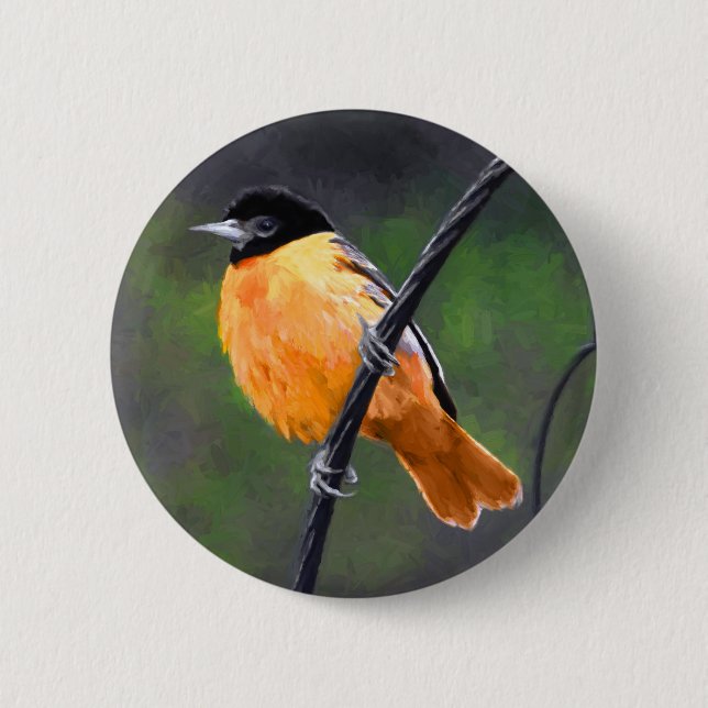 Oriole Painting - Original Bird Art 6 Cm Round Badge (Front)
